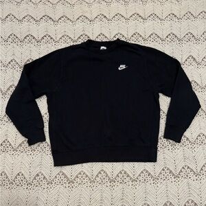 Nike Men's Classic Fleece Lined Black Crewneck Sweater Size Large Sweatshirt